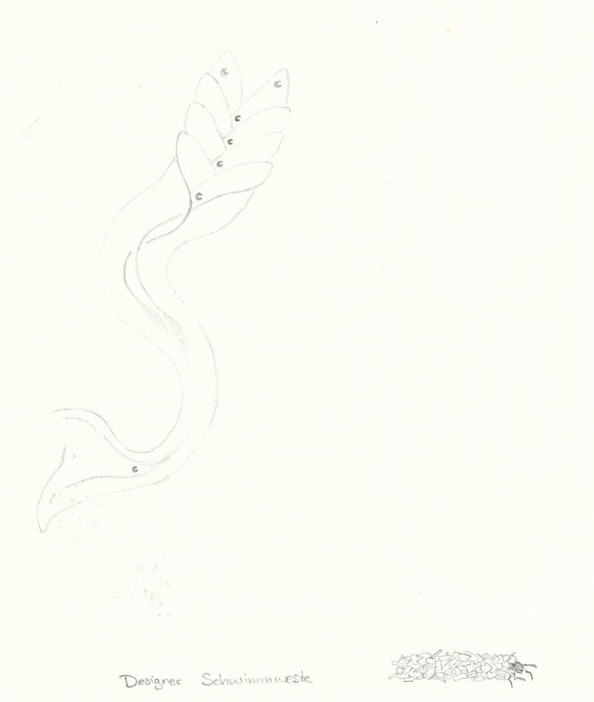 Der Tanz der Meerjungleut, Designer Schwimmanzug - Zeichnung (Atelier am See, 01-2016)