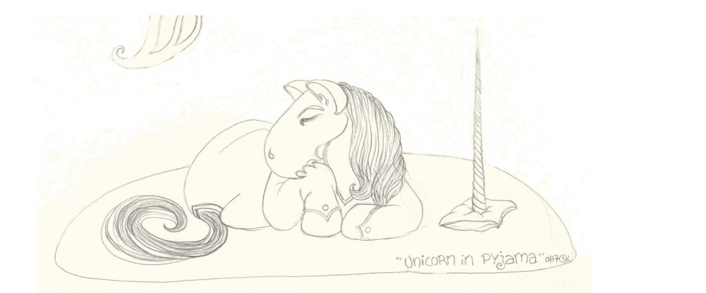 Unicorn in Pyjamas - Zeichnung (Königs W., 02-2017)