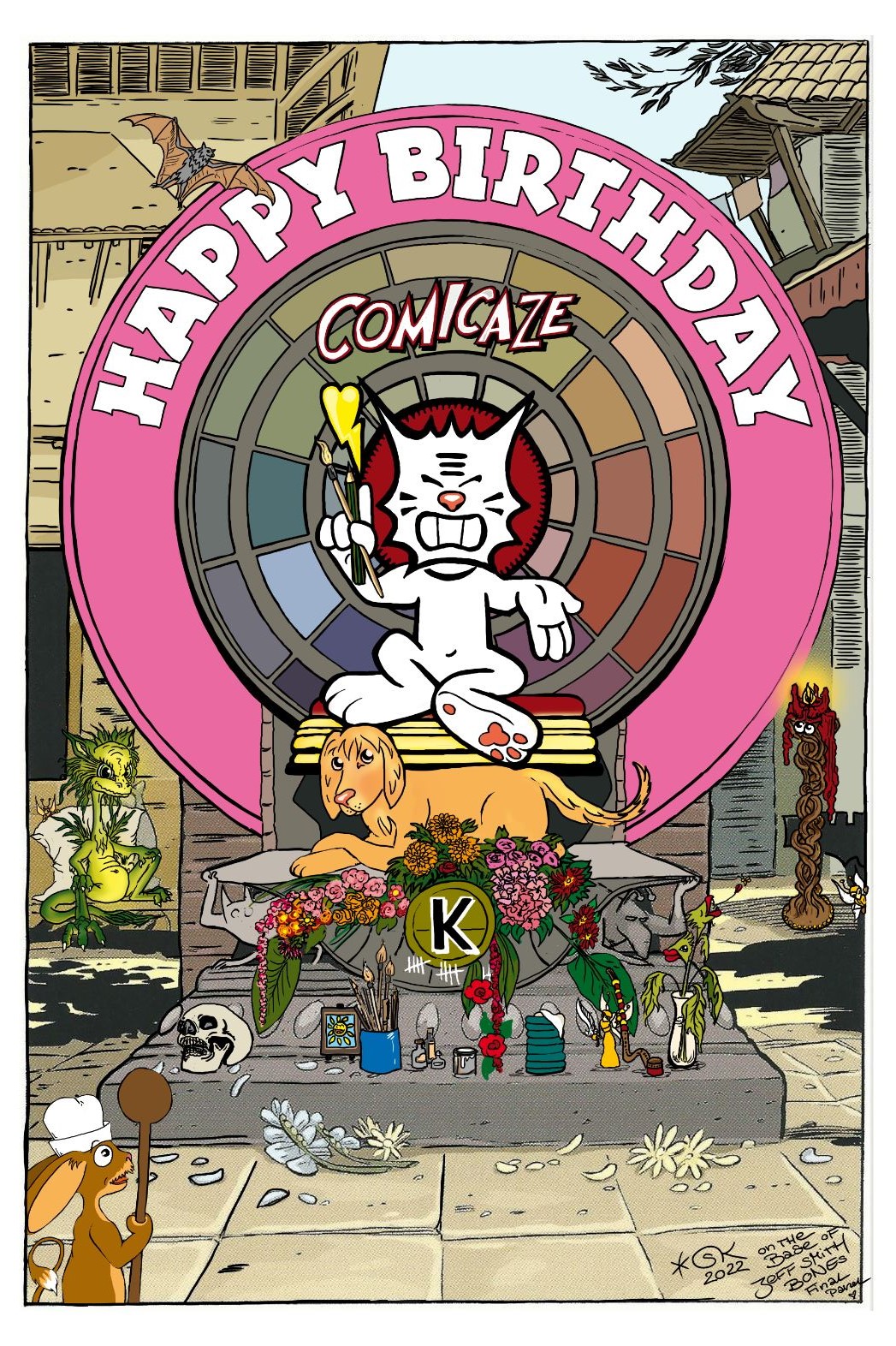 Happy Birthday Comicaze !! // Postkarte „BONEs“ à la Sasin