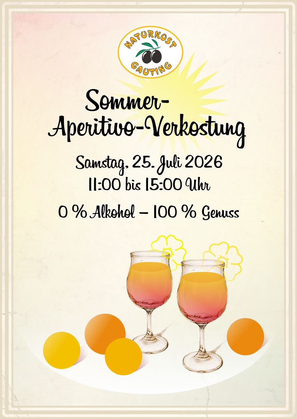 Sommer-Aperitivo mit Blutorangensirup